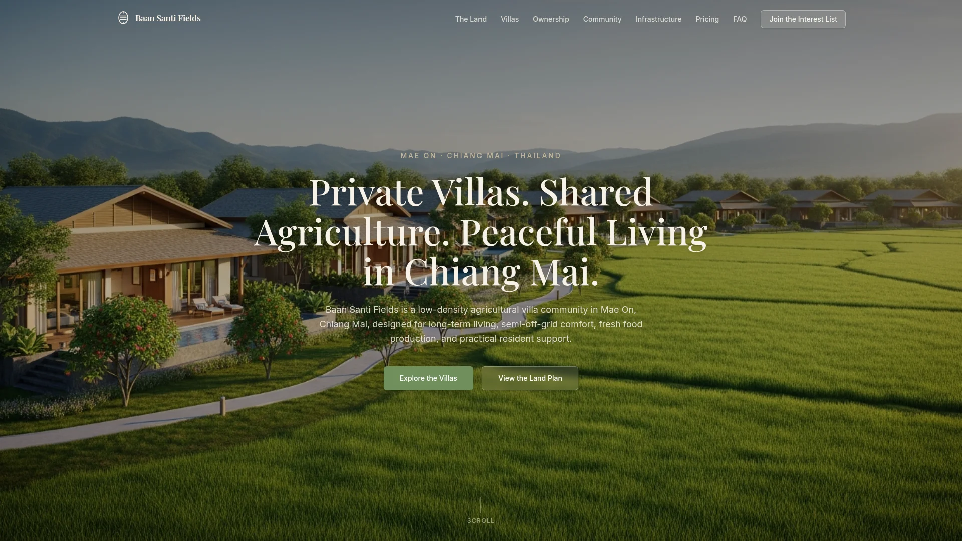 Baan Santi Fields website