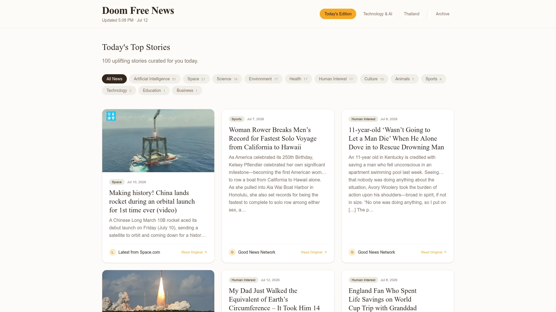 Doom Free News website